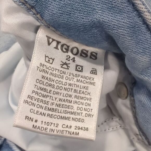 Vigoss Jeans Womens 24 Marley Skinny Distressed Light Wash - Picture 9 of 12